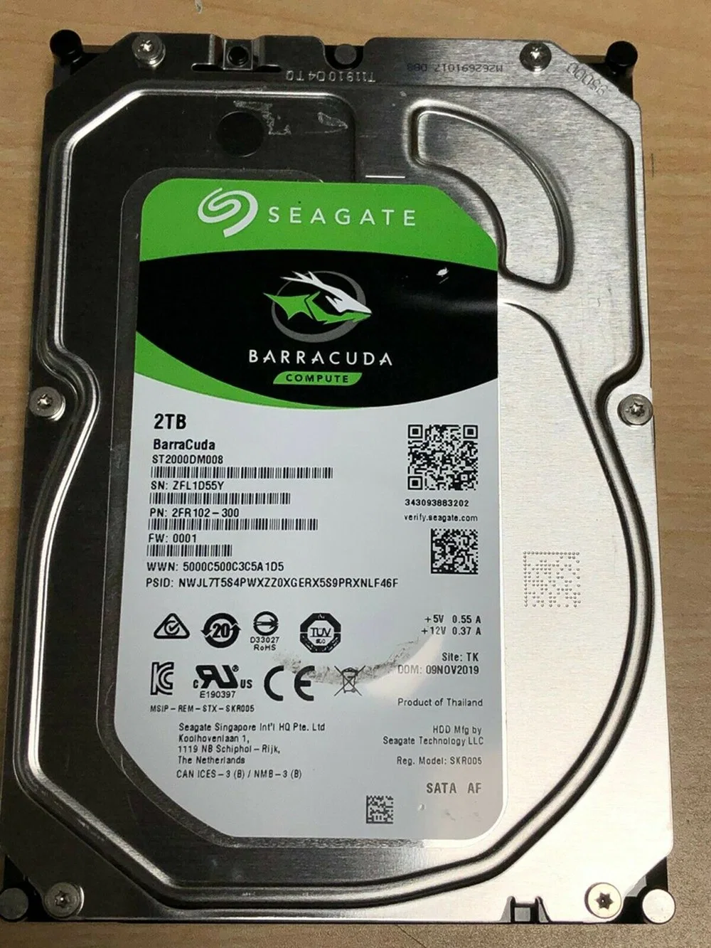 Seagate Barracuda disque dur haed 2 to 7200 tr/min 256 Mo de cache SATA Disque dur de 6,0 Go (ST2000DM008) SSD/HDD