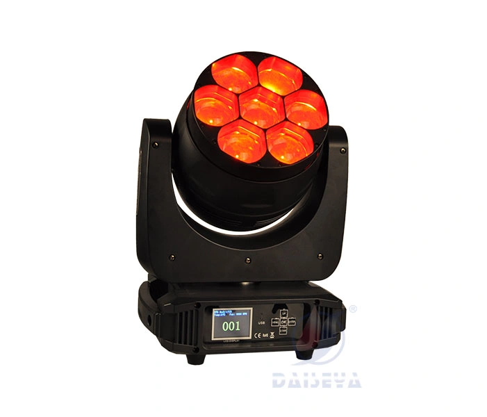 7*40W RGBW 4in1 LED Mini Auto DJ Zoom Beam Wash Moving Head Stage Lighting