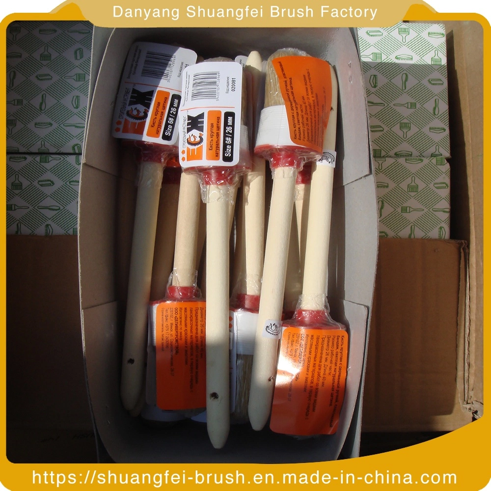 Round Head Wooden Handle Drawing Small Paint Brush&Glue Brush