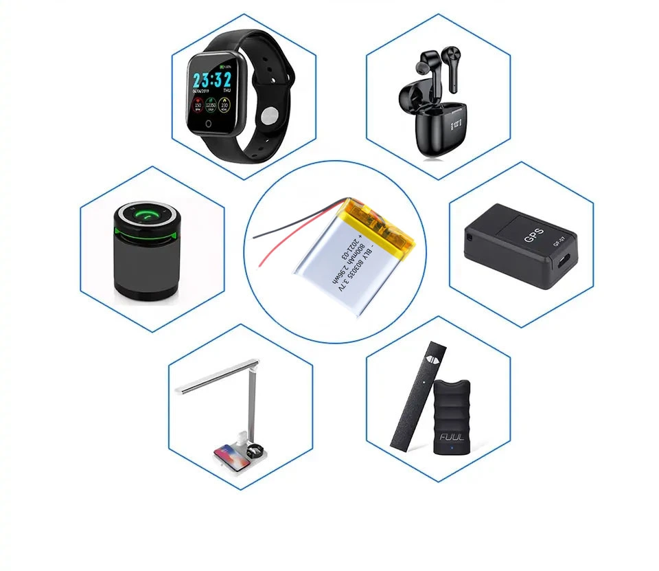 Batería de litio polímero 803035 800mAh juguetes Auriculares Bluetooth Cámara Digital Batería Recargable