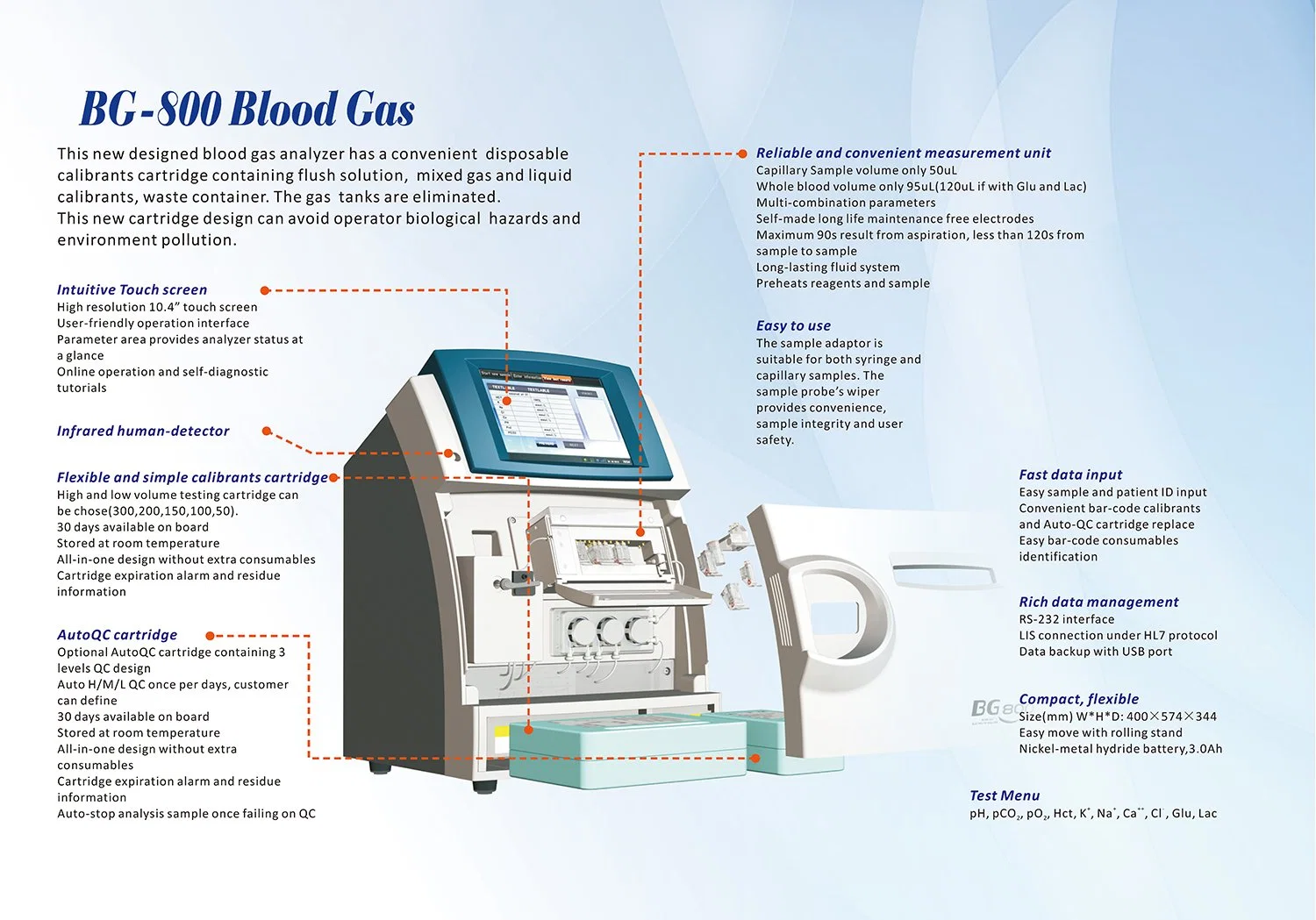 Soymed Poct Portable Semi Automatic Blood Gas and Electrolyte Analyzer Blood Gas Machine