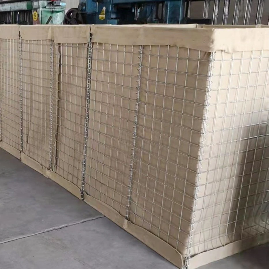 Emergency Flood Barrier Fence Welded Mesh Galvanized Square Hole Hesco Mil3 Defence Barrier 5mm Explosion Proof Wall