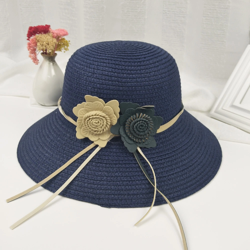 Lady Summer Fashion Knitted Wide-Brim Straw Wholesale/Supplier Women Beach Hats