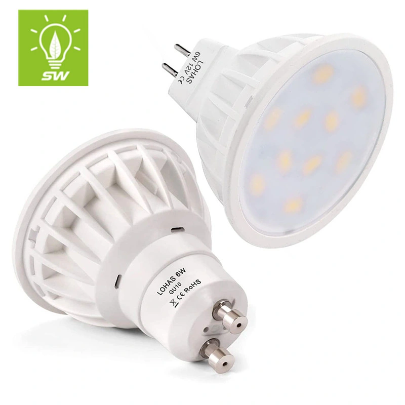 3W 4W 5W 6W 7W 8W 3000K 4000K 6500K GU10 MR16 Gu5.3 Material de vidrio plástico Interior Bluetooth WiFi más apartadas SMD para interiores de control de foco COB bombilla LED