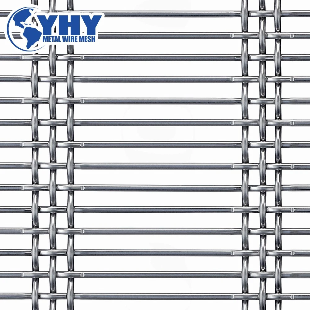 Easy to Install Best Selling Square Decorative Stainless Steel Woven Crimped Wire Mesh