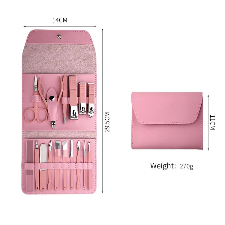 Yiwu 16PCS Stainless Steel Pedicure&Manicure Set with Leather Case