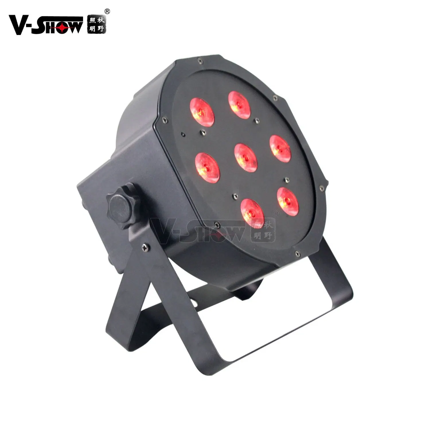 V-Show Uplight RGBW Flat LED PAR 7 *10W LED IR Fernbedienung für DJ Light Wedding Light