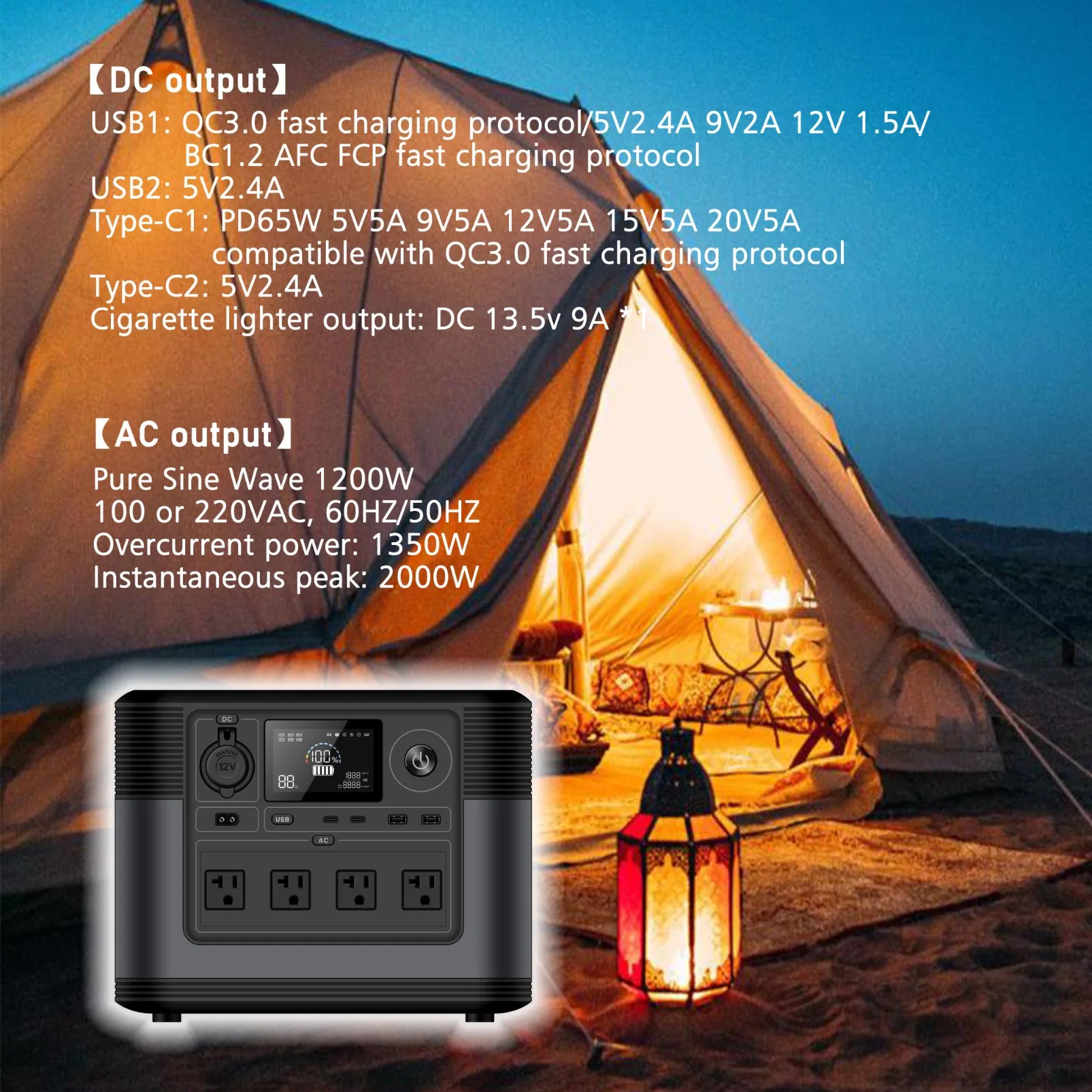 Camping Portable Power Station Mobile Power Station Emergency Backup Power الشحن السريع للرحلات