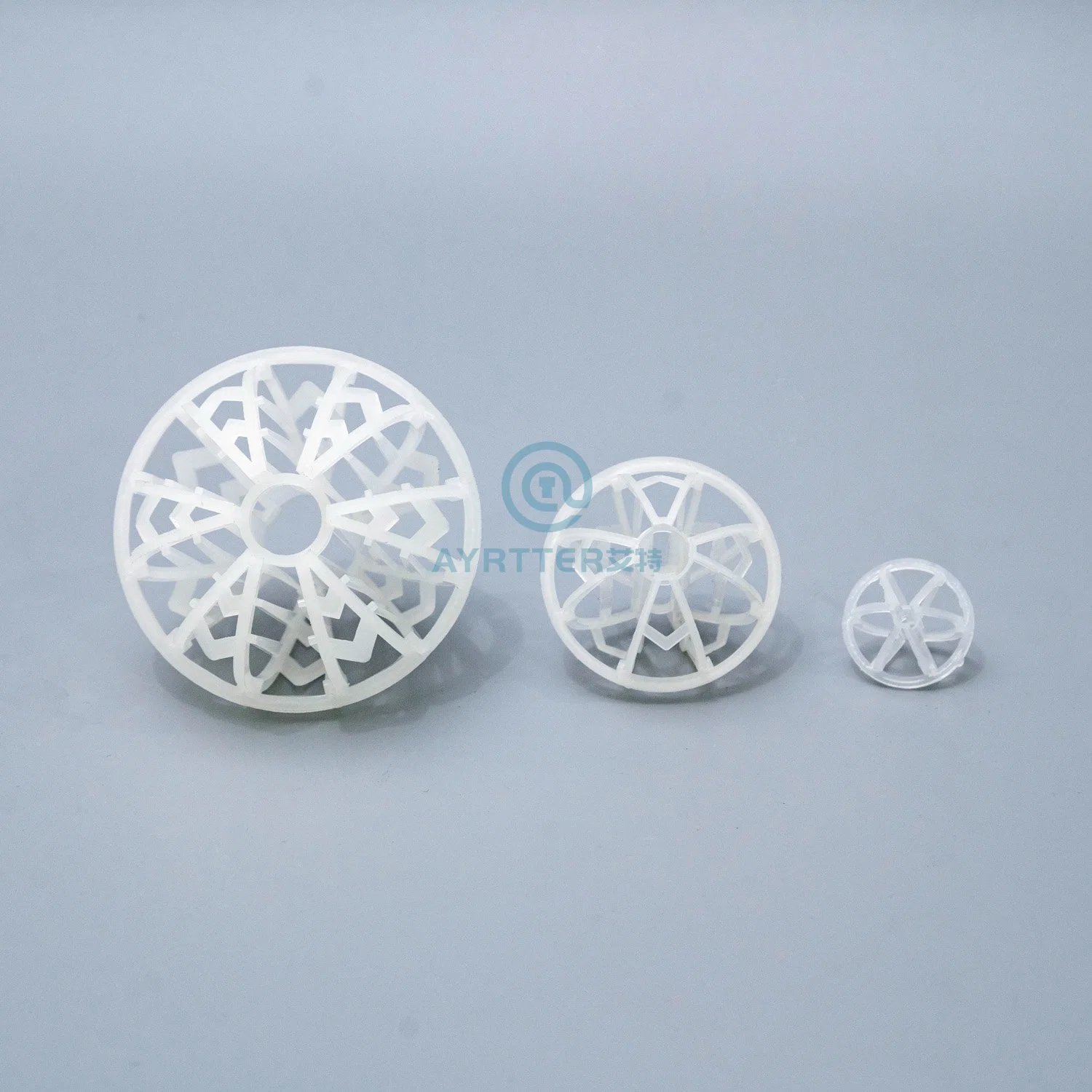 1", 1.25", 2", 3.5" Plastic Tri Pack for Hollow Spherical-Shaped Random Tower Packing for Air Scrubber