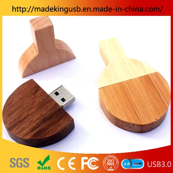 Raqueta de Tenis de mesa de madera U disco artesanía en madera de bambú unidad Flash USB/memoria USB