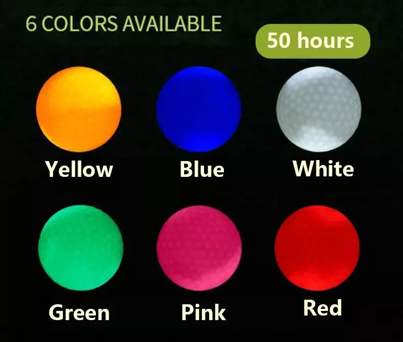 Factory Price Custom Logo Multiple Colors High Bounce Glow Flashing Light LED Golf Balls