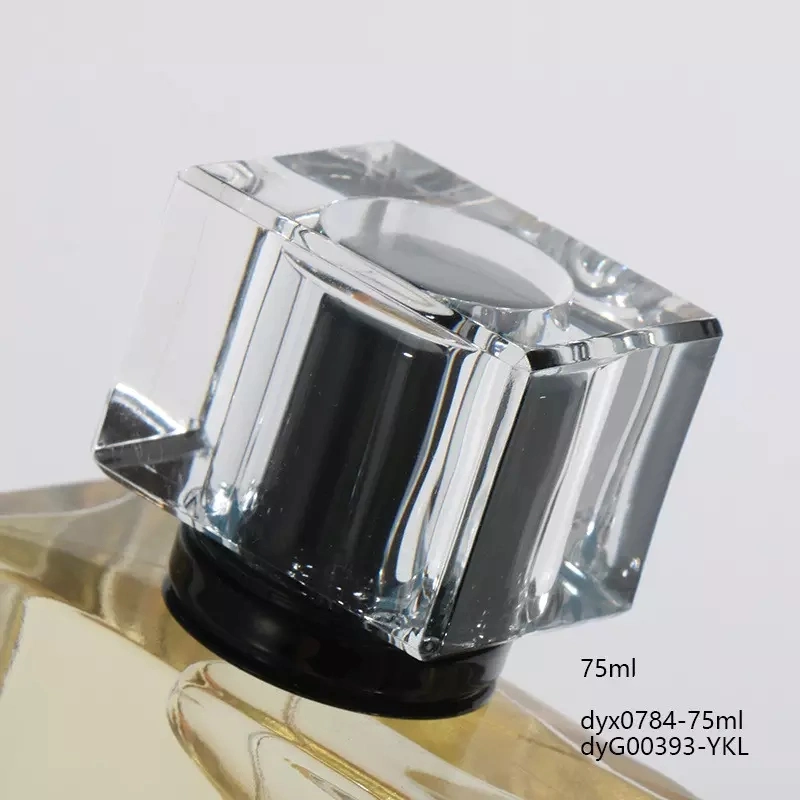 Hot Sale 75ml Perfume Bottle Transparent Thick Bottom Square Portable Travel Glass