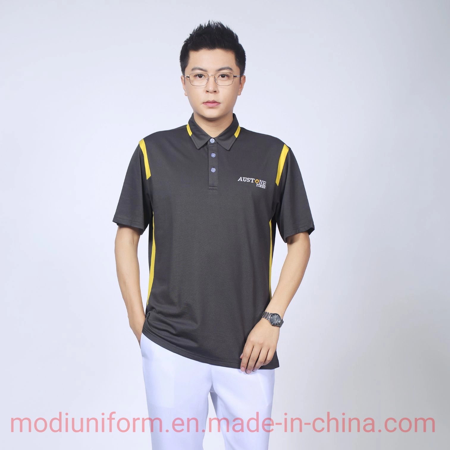 Modea Men&prime; S Polo Shirts 3 Buttons Quick Dry Performance Short Sleeve Golf Shirt Pique Jersey Casual Work Polo Shirts