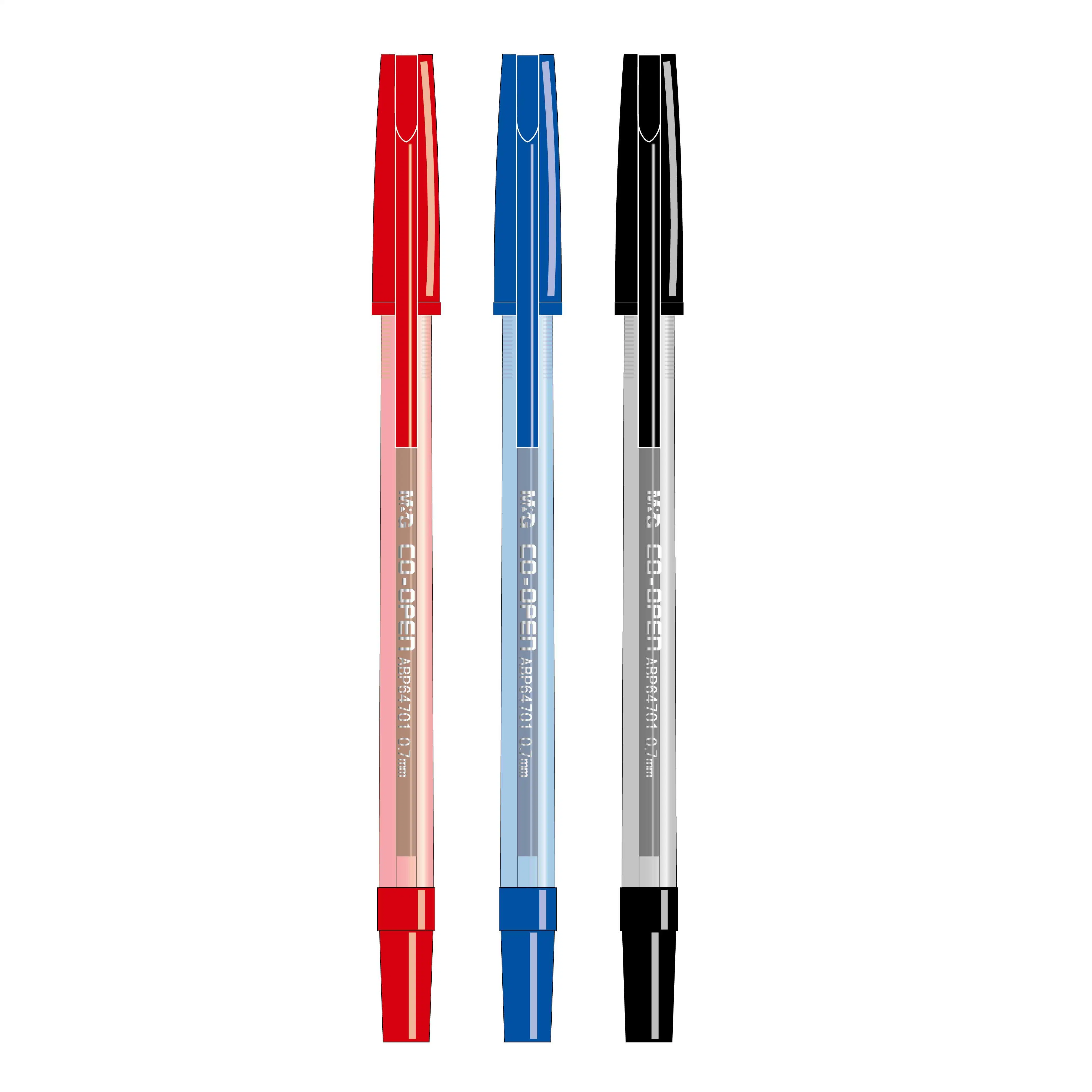 Custom Novelty Eco-Friendly Black 0.7mm Ballpoint Pen for Office or School