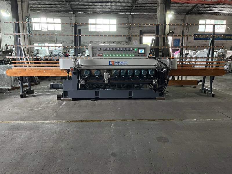 Factory Direct Sale 9 Spindles Straight Line Mirror Glass Beveling Machine with PLC Control