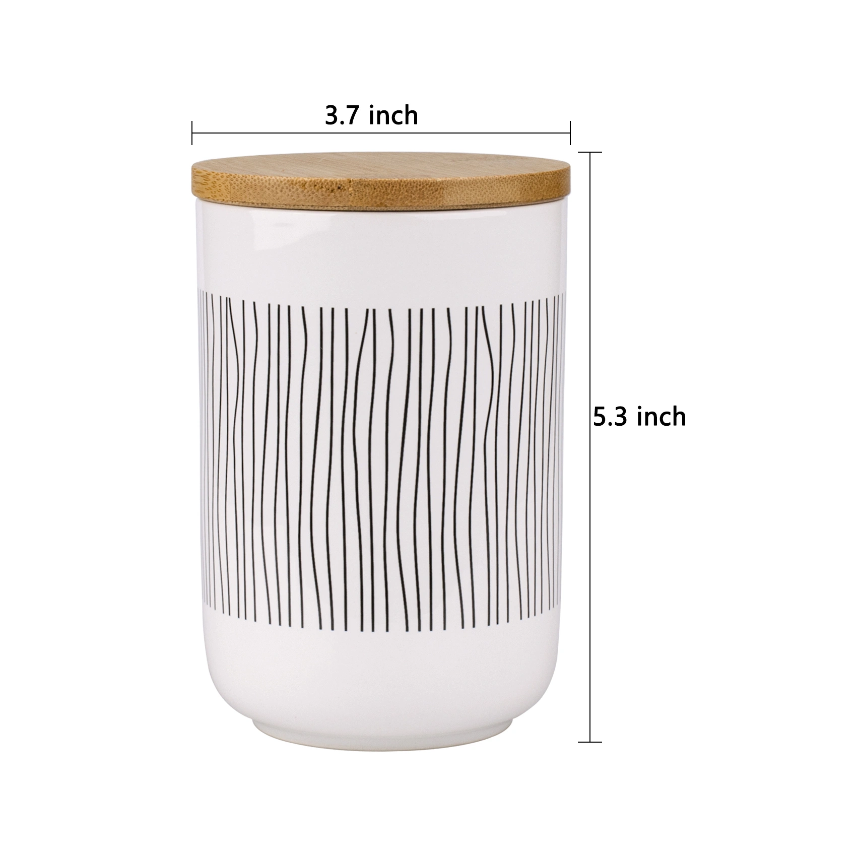 Ceramic Food Storage Jars with Bamboo Lids - 17 Oz Ceramic Canisters Storage Jars for Coffee, Sugar, Tea, Spice