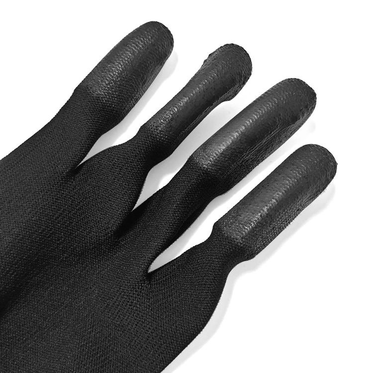 Polyester and Conductive Carbon Fiber ESD Anti-Static Finger Coated Gloves