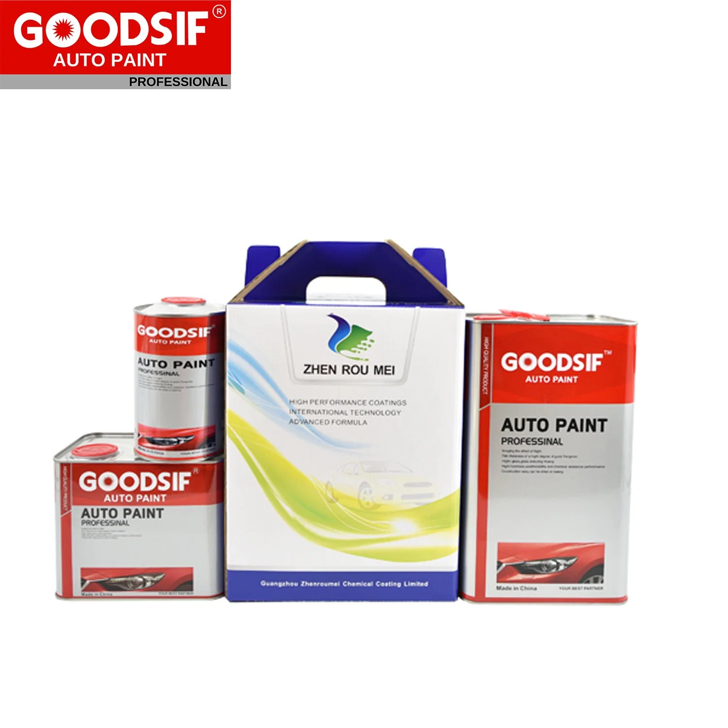 Goodsif 2K Varnish Auto Transparent Coating High Gloss 1K 2K Color Basecoat Automotive Refinish Car Paint Clearcoat Kit