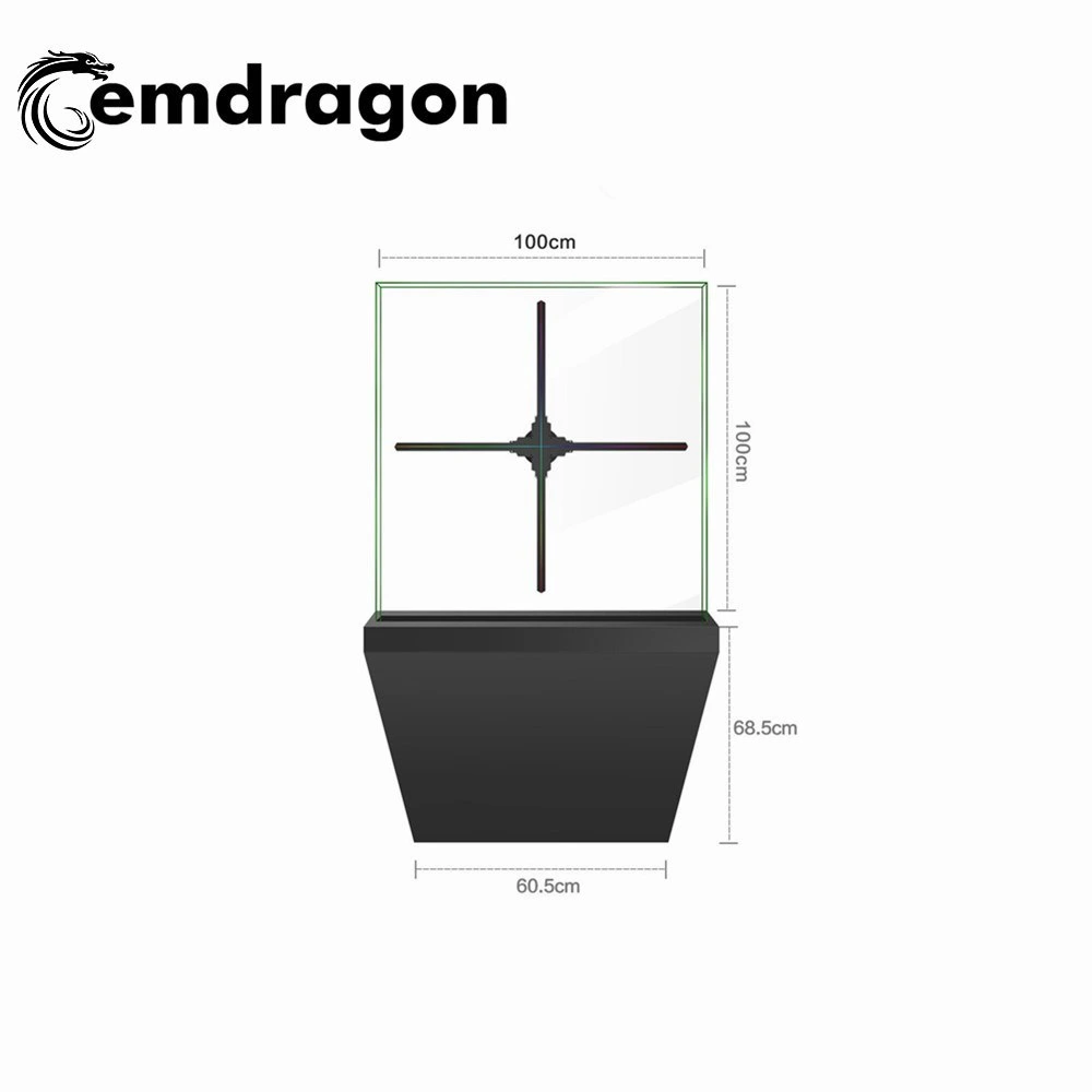 Holograma 3D pantalla holográfica de 100 cm Ventilador con la tarjeta SD/WiFi Monitor LED de interior el Equipo de publicidad de hologramas en 3D Mostrar Ventilador de 3D