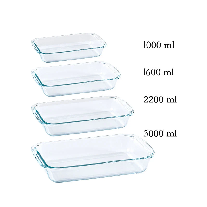 1800ml Square klare Küche Lunch Box Glasschale Glas Backware