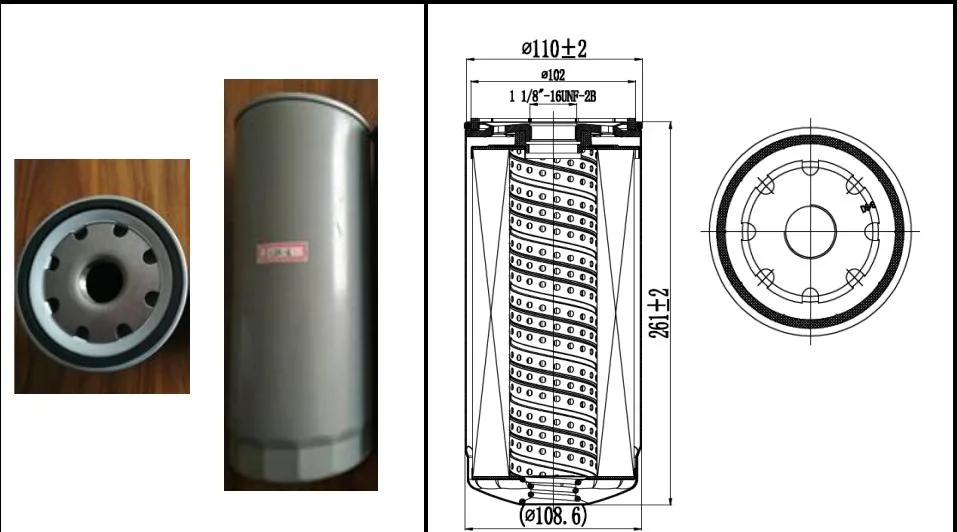 Componentes de alta calidad del filtro de aceite lubricante para Bus y. Camión (RF1126-6)