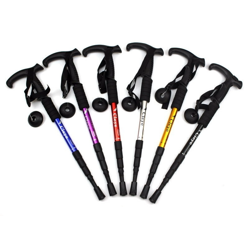 High Strength Unisex Quick Twist Lock Telescope Folding Ultralight Aluminum Shaft Walking Hiking Sticks Canes Trekking Poles