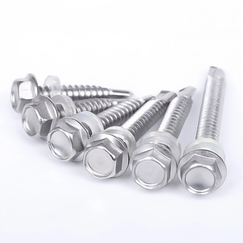 Factory Supply Standard Hex Head with Washer Screws Stainless Steel Self-Drilling Screws