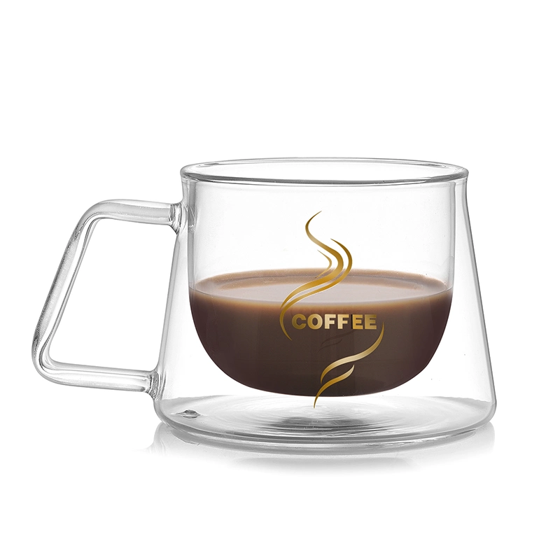 Double Wall 200ml/6.7oz Glass Coffee Mugs Resistant Clear Borosilicate Cups Espresso Cups Tea Cups Perfect for Latte Americano Cappuccino Tea Bag Insulated