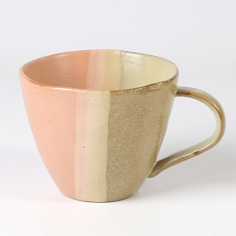 Rustic Overlap Reactive Glaze Terracotta Tea Cup Set Customized