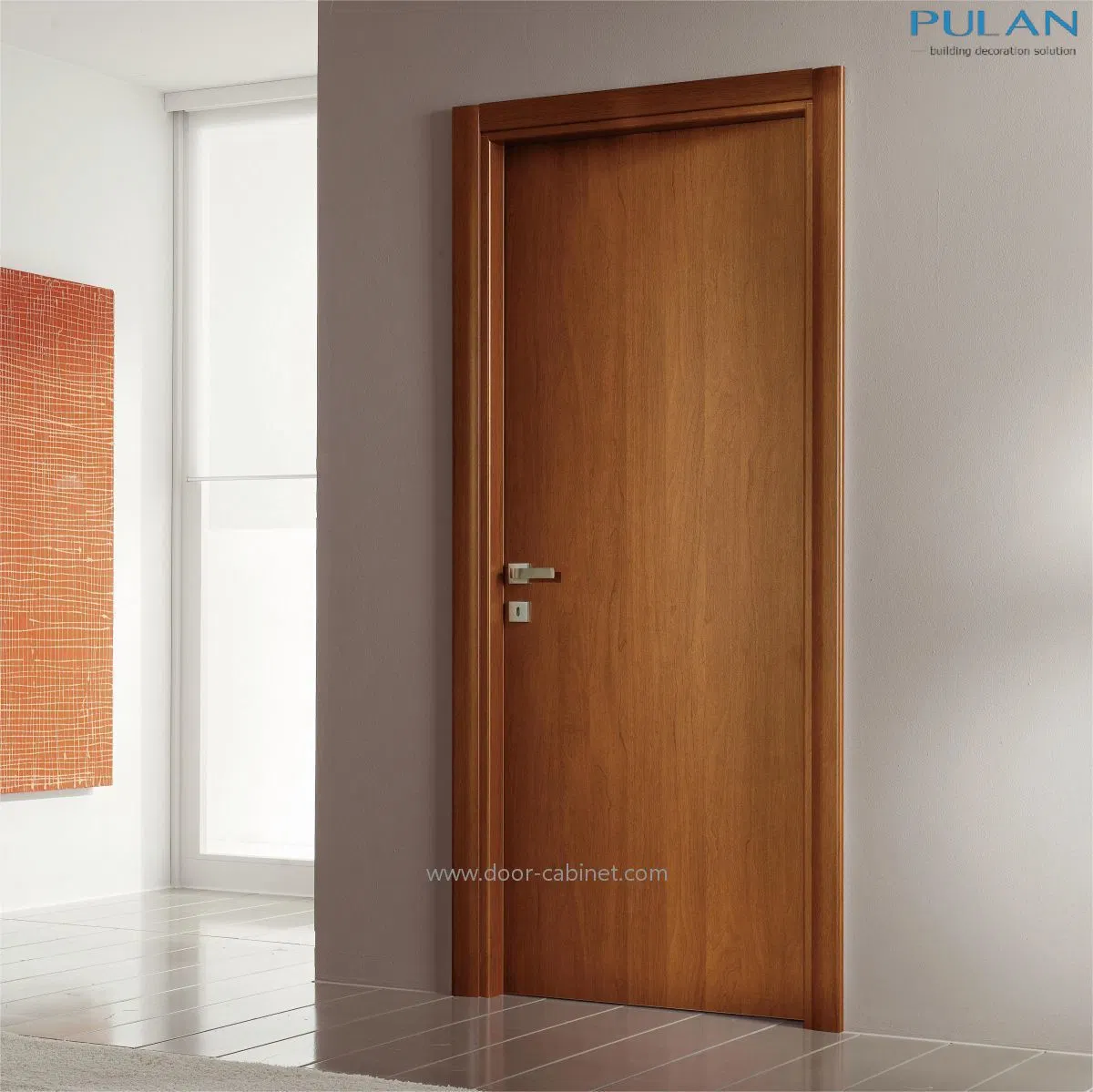 Modern Design Flush Door Lamiante Melamine Internal Room Door with Lock and Hinge