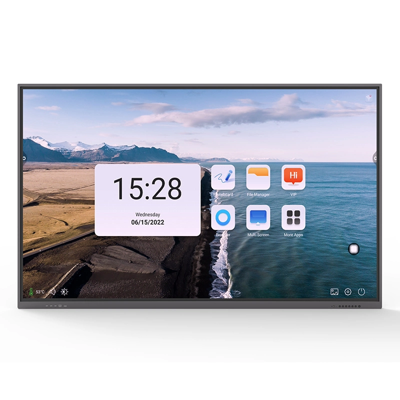 Sistema doble Android 11 de alta calidad 3840 X 2160 Ultra HD 4K Pizarra interactiva con pantalla táctil LED táctil infrarroja