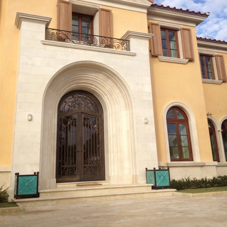 Custom Made Cream Limestone Architectural Stone Arch Entrance