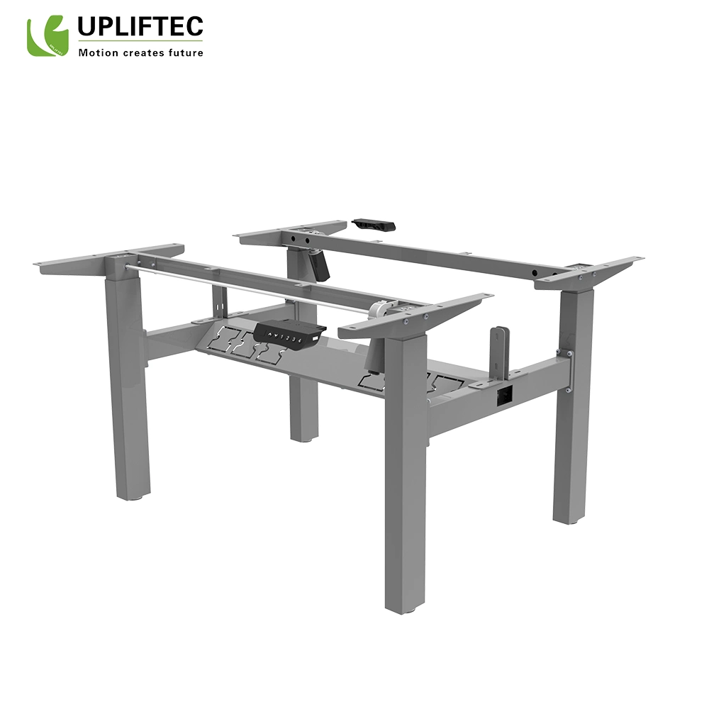 Office Furniture Workstation Electric Face to Face 4 Legs Single Motor Adjustable Height Desk