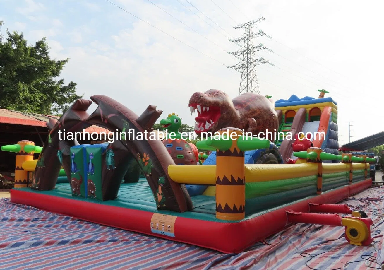 15X10m Dinosaur Giant Inflatable Jumping Bouncy Castle Slide