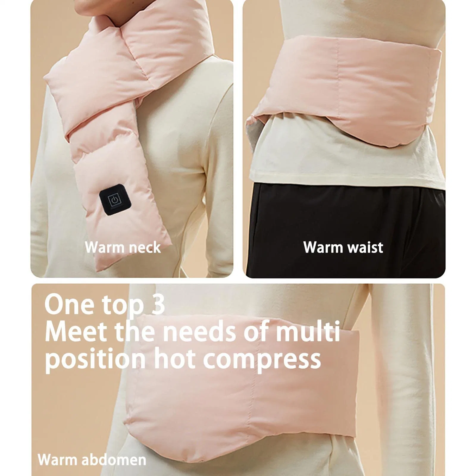 Soft USB Rechargeable Heated Scarf Massage Neck Wrap