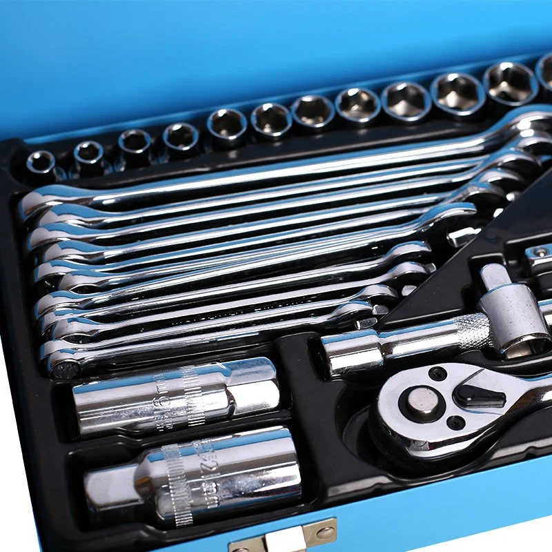 Fixtec Car Repair Combination Metal Hardware Tools Box Colorful Socket Steel Ratchet Wrench Tool Set 36PC 3/8" Drive Socket Set