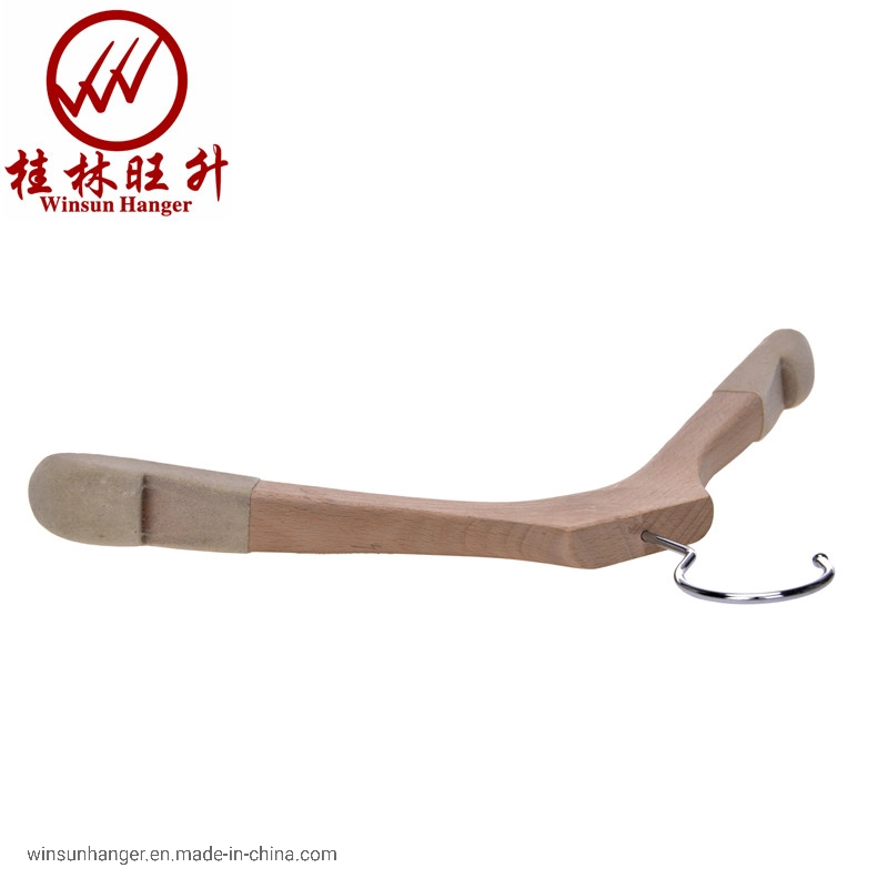 Fashionable Wooden Coat Hanger with Flocked Anti-Slip Shoulder&#160;