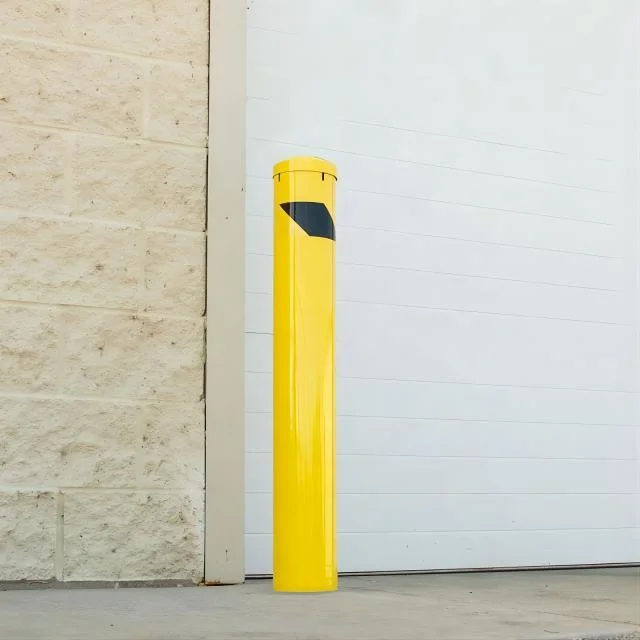 Le trafic de haute qualité en acier noir jaune de sécurité Avertissement Bollard bon vendre