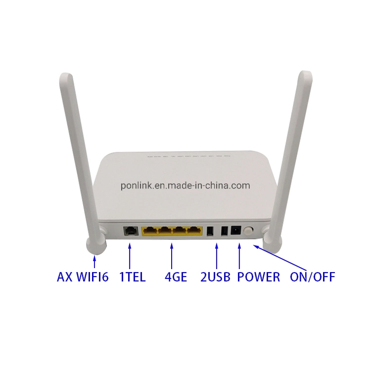 Par exemple8145X6 6 Gpon WiFi/Epon Terminal avec 4*Ge+2*USB+1tel+2.4G/5g 11AX, 5dBi WiFi