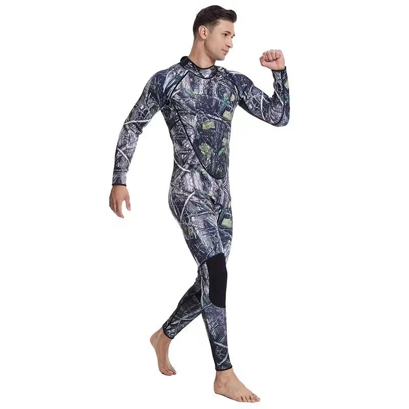 Traje de neopreno 3mm de manga larga de camuflaje Buceo Sportwear para hombres