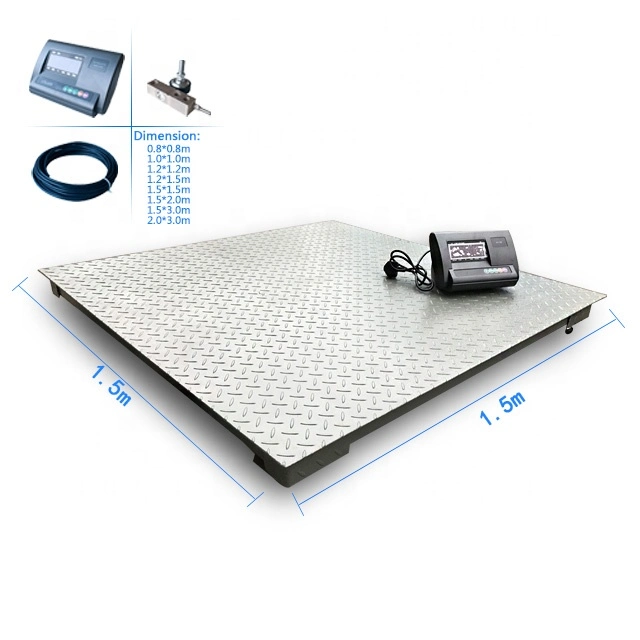 New Product 1500kg Hugger Electronic Industrial Scales Saga Weighing Platform 1 Ton Sensors X 4 Dial Shipping Scale Floor