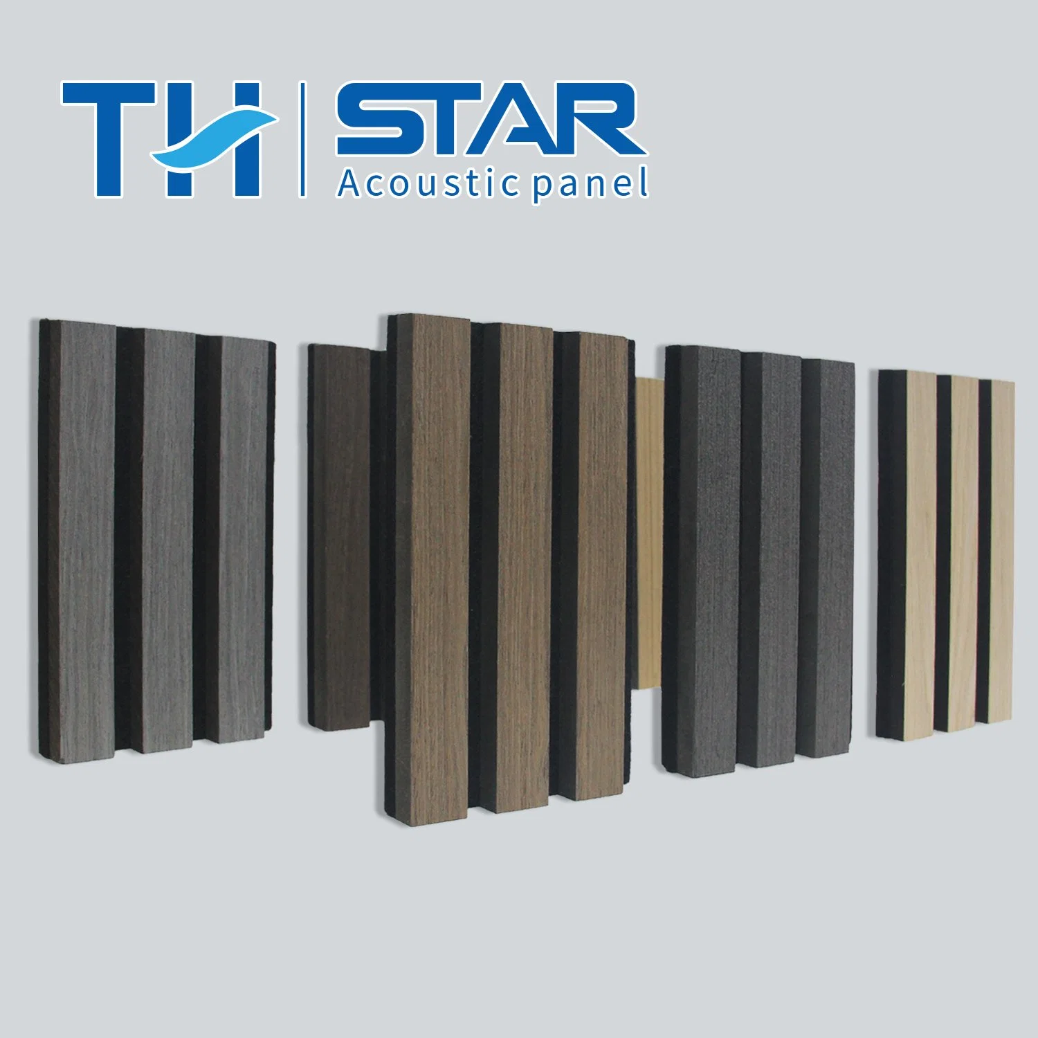 Interior Decoration MDF and Compact Material Wooden Slats with Polyester Fiber Acoustic Panel for Office Building