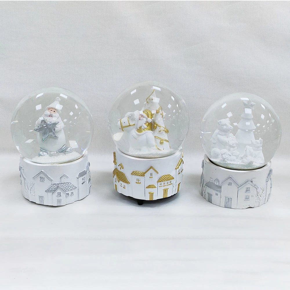 Custom Design Resin Molds Musical Water Ball Snow Globe for Christmas