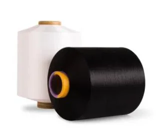 100% poliéster reciclado DTY Dope Dyed Black Yarn 75D/36f