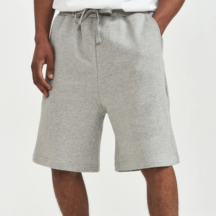 Shorts d'été vierges de sport en tissu éponge français en coton biologique de haute qualité pour hommes personnalisés.