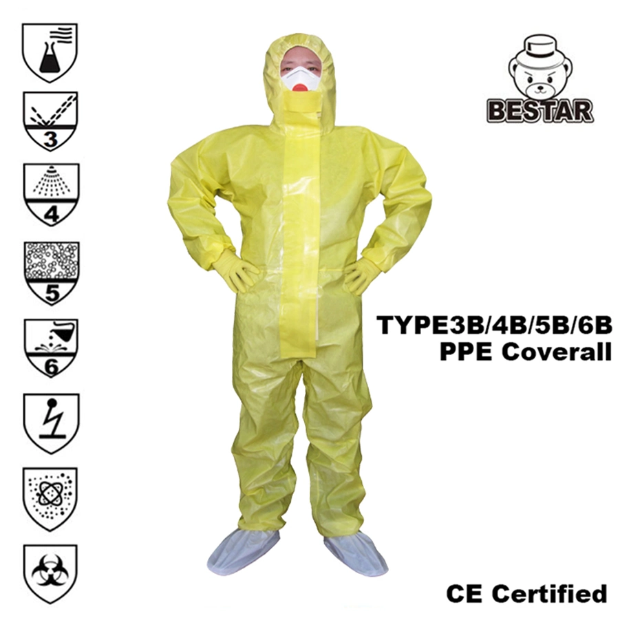 Anti-Acid High-Quality Yellow Chemical PPE Protective Clothing