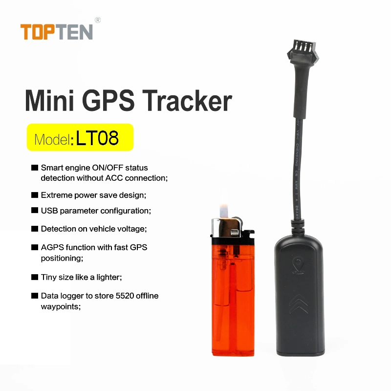 Mini Rastreador GPS Anti-Robo para la Seguridad de Motocicletas con Bajo Consumo de Energía (LT08-BE)