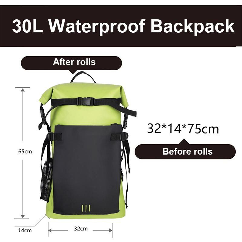 Outdoor Sports 30L Large Capacity Drifting Swimming Waterproof Dry Backpack