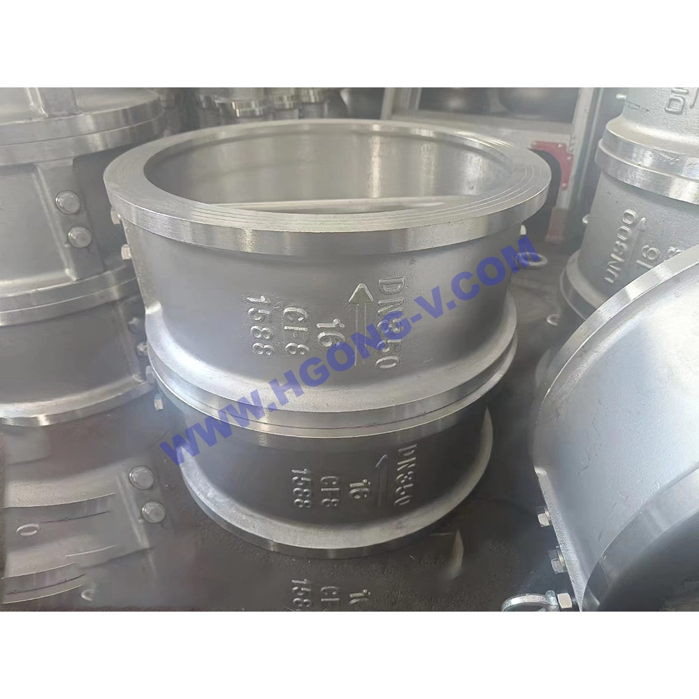 API/DIN JIS Wcb Cast Steel 150lb 300lb Stainless Steel Spring Dual Disc Ductile Iron Wafer Check Valve