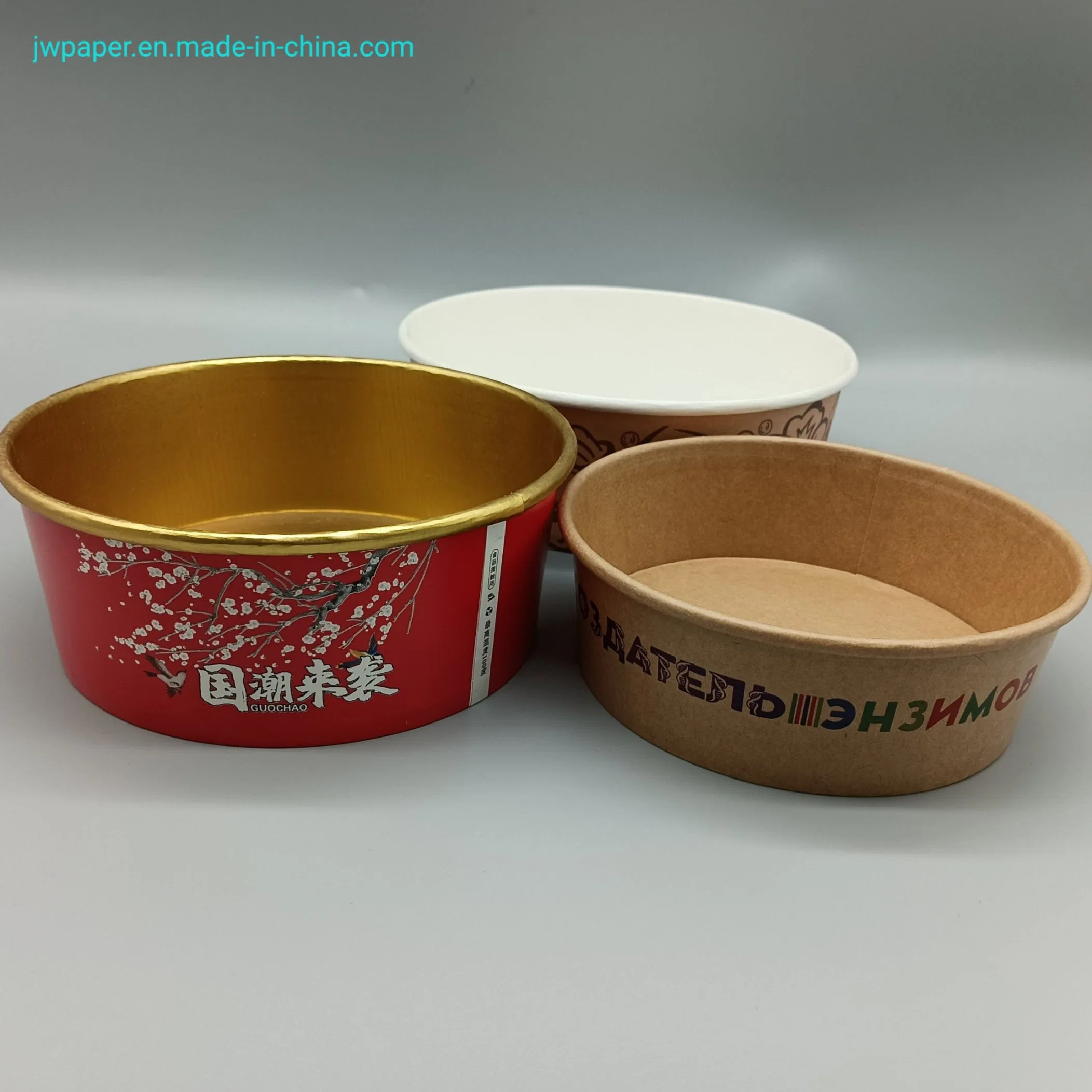 Kraft Disposable Salad Paper Bowl Brown Bowl with Lid